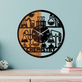 Wallity Reloj de Pared Decorativo de Madera Nogal y Negro